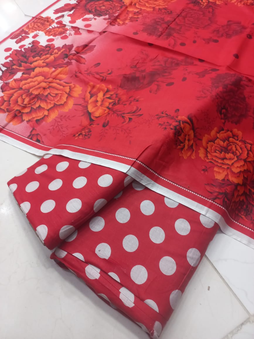 Polka Dot Digital Printed Lawn 3pc Unstiched 2026