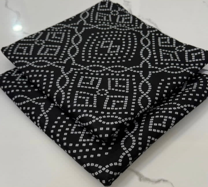 Black Nd White Lawn 2pc Unstiched