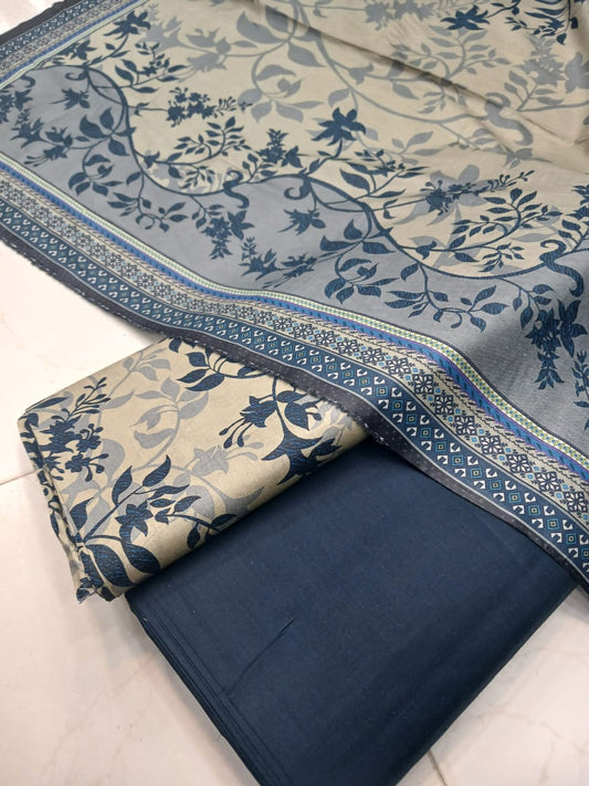 Al-Karam Lawn Digital Printed 3pc Unstiched