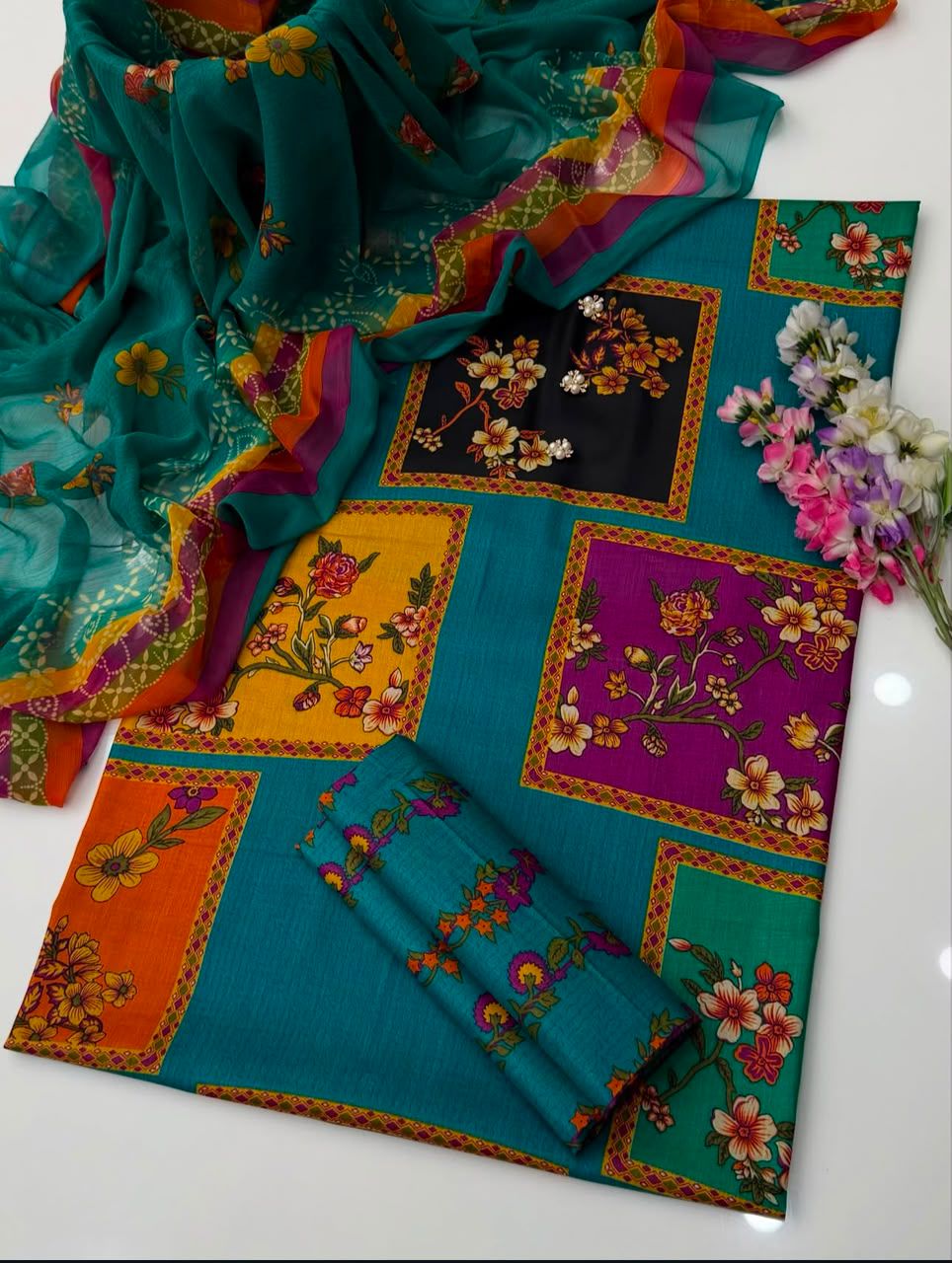 Floral Melody Swiss Lawn Digital Printed