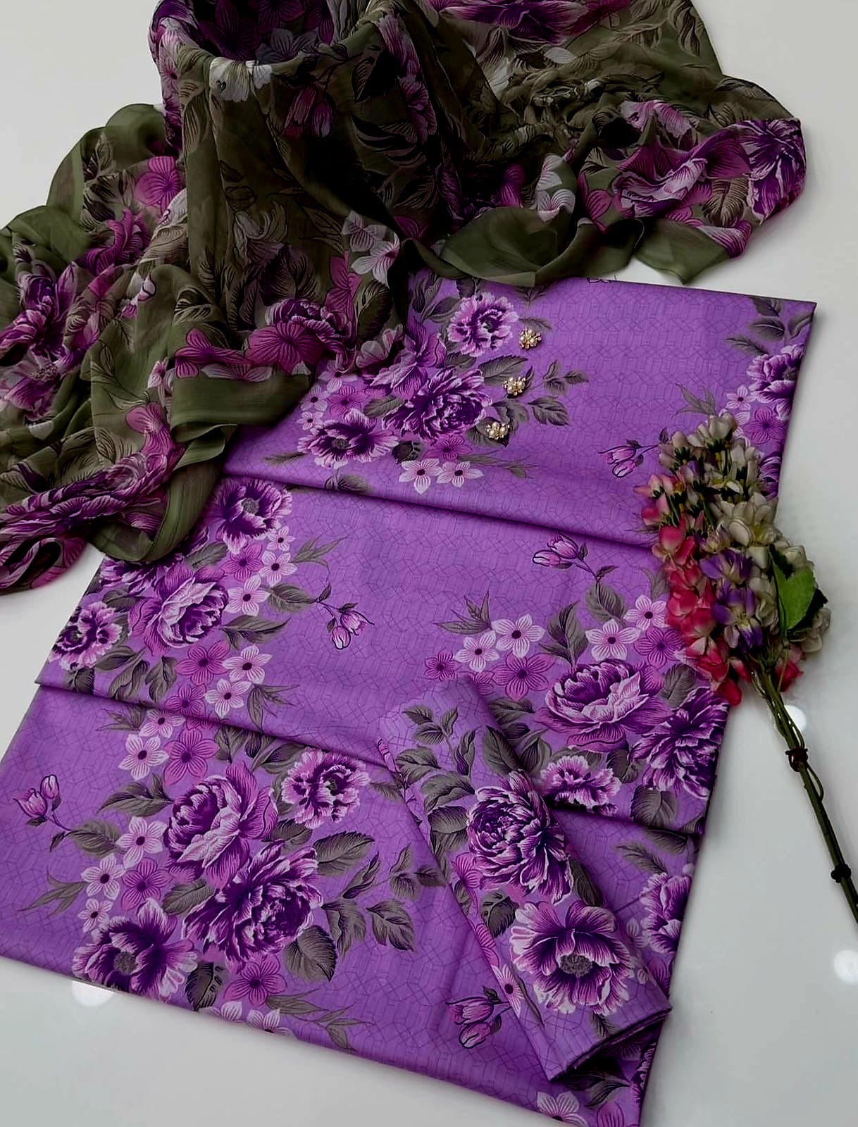 Floral Melody Swiss Lawn Digital Printed