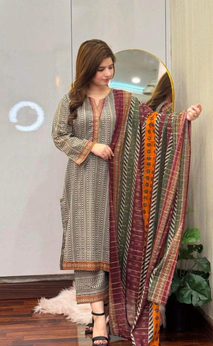 Trending Lawn Digital Printed 3pc Unstiched