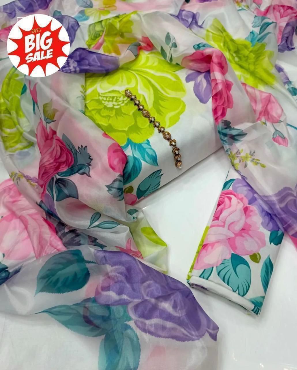 Floral Melody Swiss Lawn Digital Printed