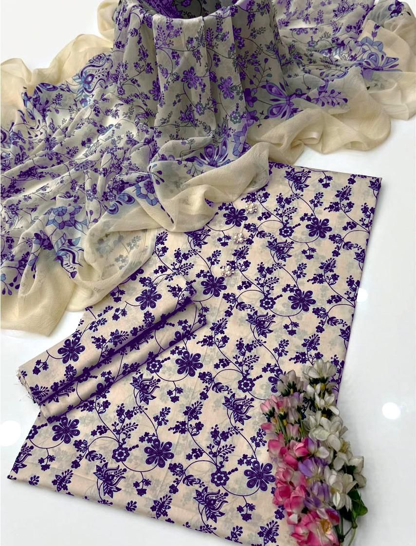 Floral Melody Swiss Lawn Digital Printed