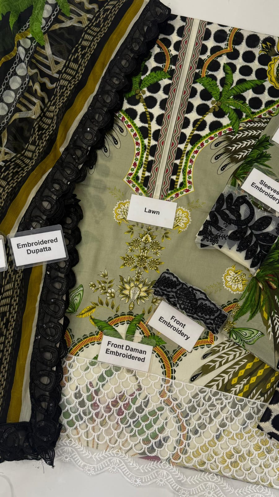 Maria B 3 Piece Unstitched Embroidered Lawn Suit