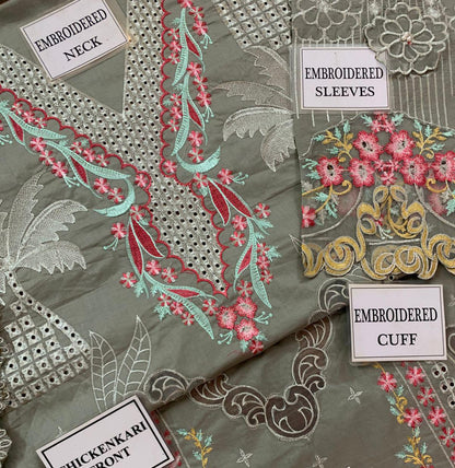 BIN ILYAS LUXURY CHICKEN/LASER KARI COLLECTION 2026 3PC UNSTITCH
