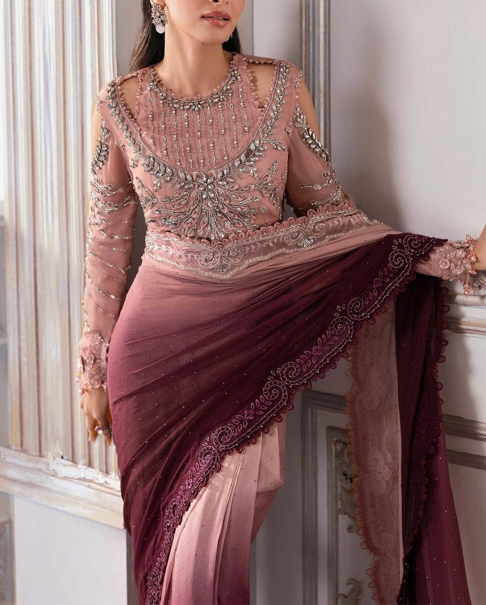 Maria B Wedding Net Saree Collection