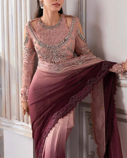 Maria B Wedding Net Saree Collection
