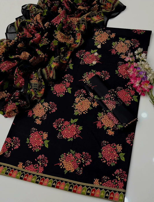 Floral Melody Swiss Lawn Digital Printed