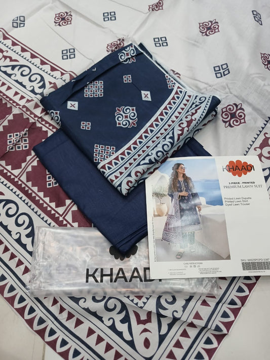 Khaadi Lawn Digital Printed 3pc Unstiched
