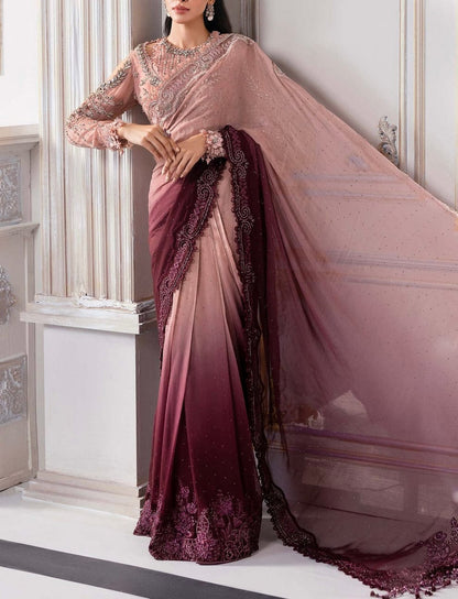 Maria B Wedding Net Saree Collection