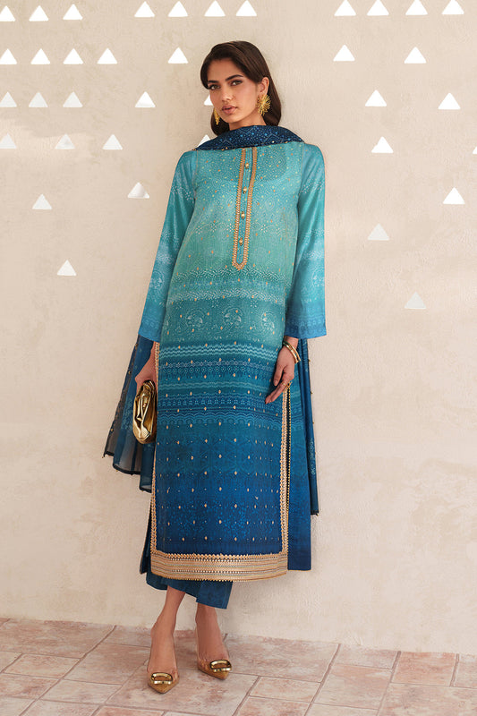 Barooque Chunri Embroidered Lawn 3pc Unstiched