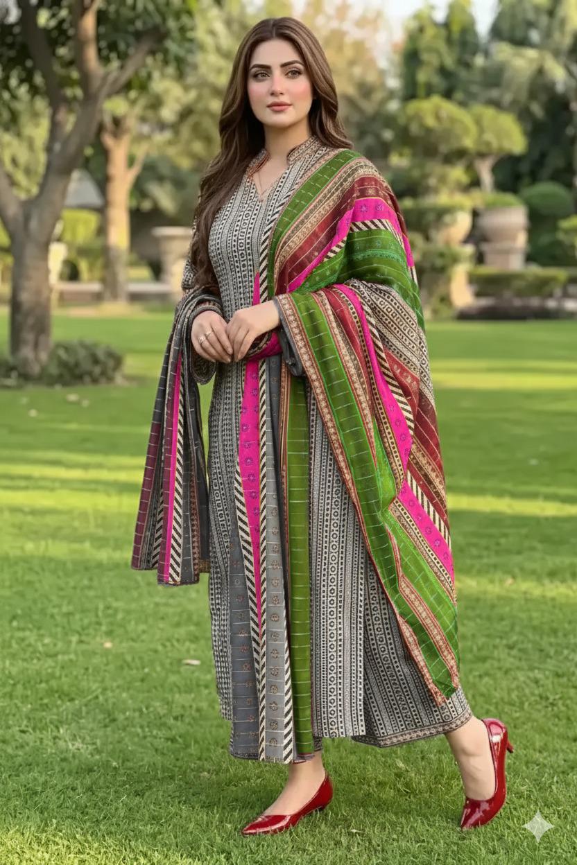 Trending Lawn Digital Printed 3pc Unstiched