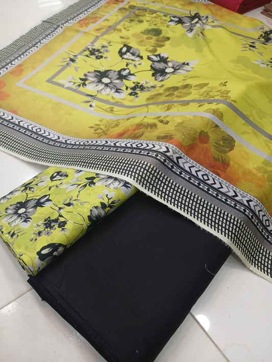 Al-Karam Lawn Digital Printed 3pc Unstiched