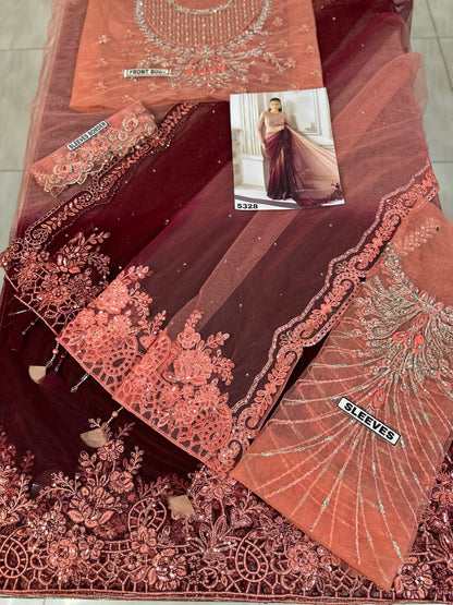 Maria B Wedding Net Saree Collection