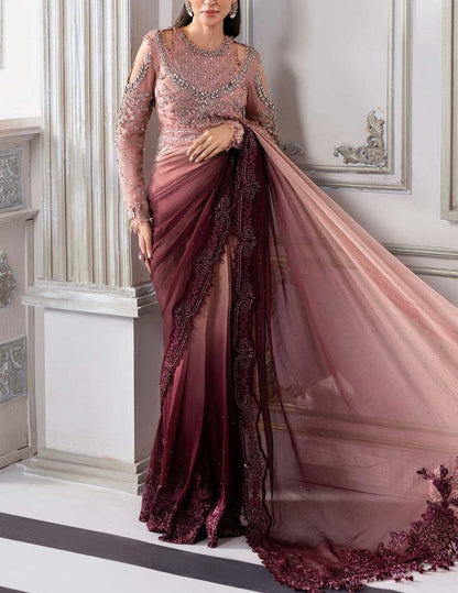 Maria B Wedding Net Saree Collection