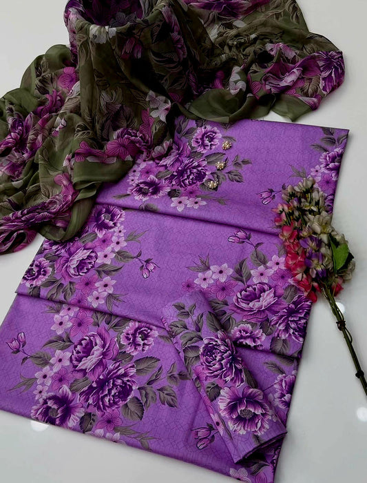 Floral Melody Swiss Lawn Digital Printed
