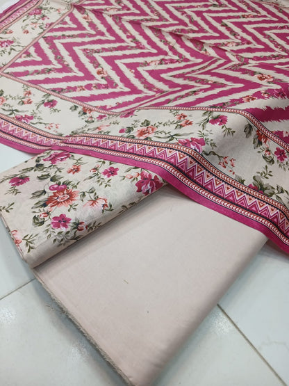 Al-Karam Lawn Digital Printed 3pc Unstiched