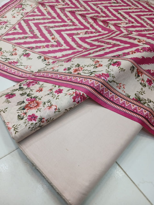 Al-Karam Lawn Digital Printed 3pc Unstiched