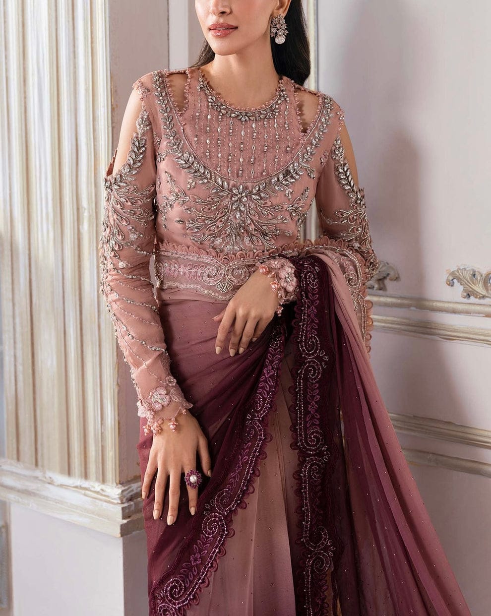 Maria B Wedding Net Saree Collection