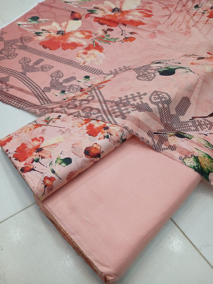 Al-Karam Lawn Digital Printed 3pc Unstiched