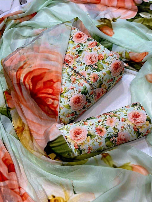 Floral Rose Swiss Lawn Digital Printed