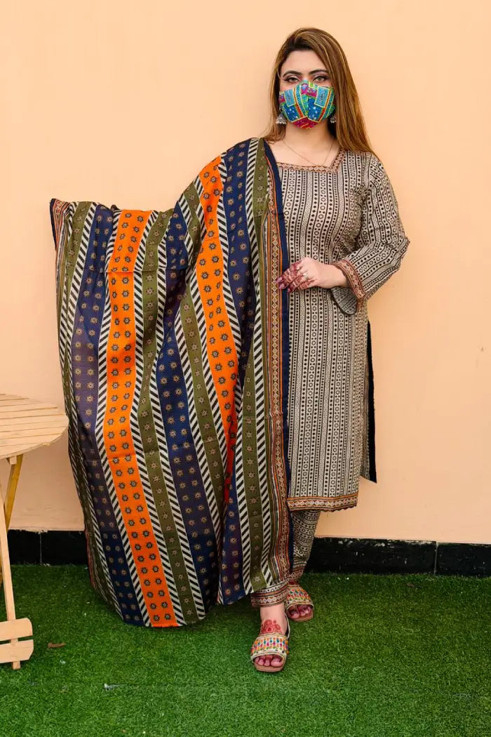 Trending Lawn Digital Printed 3pc Unstiched