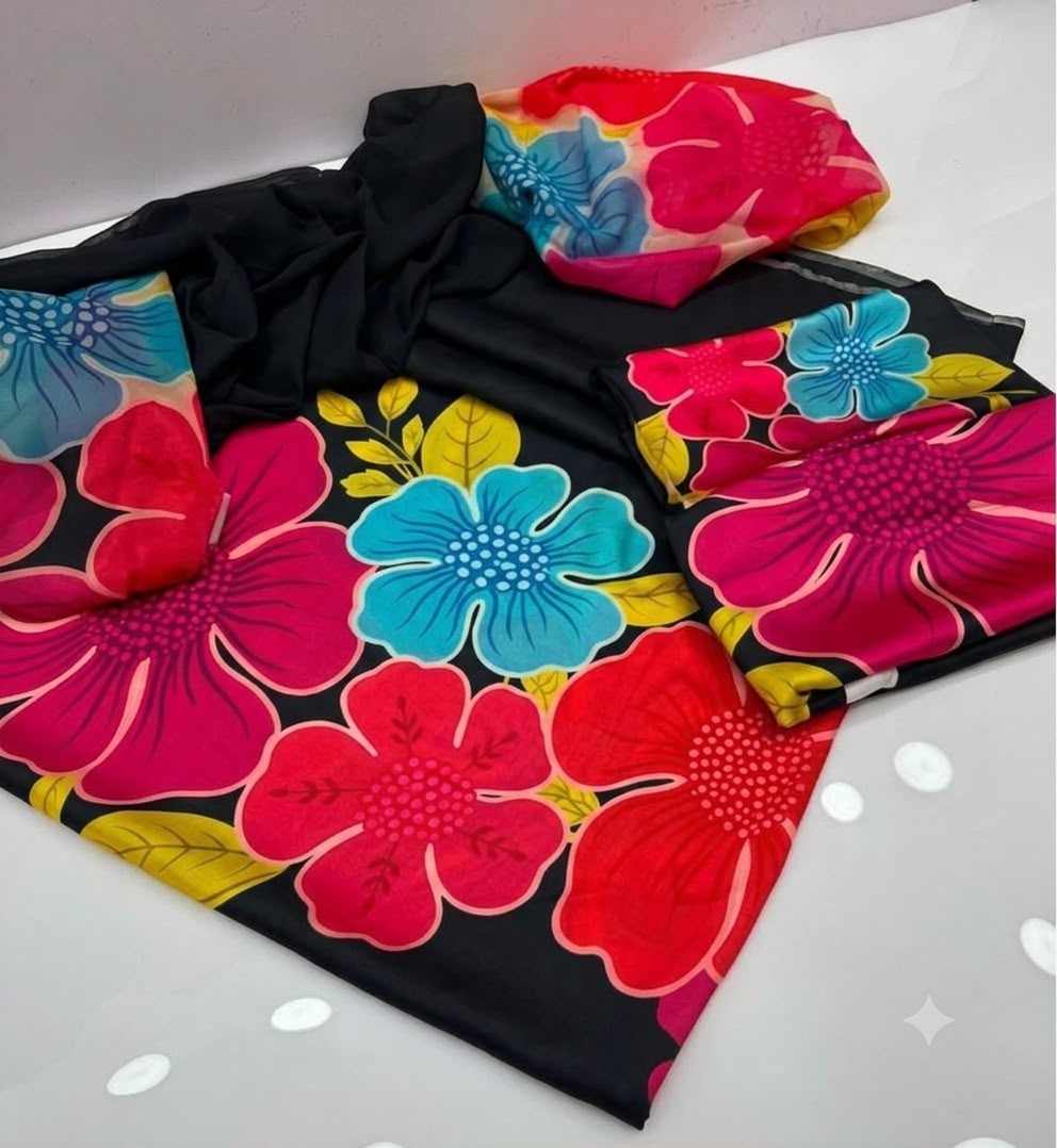 Floral Melody Digital Printed 3pc Unstiched