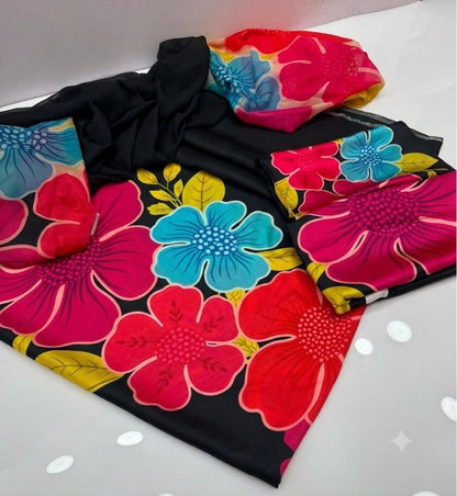 Floral Melody Digital Printed 3pc Unstiched