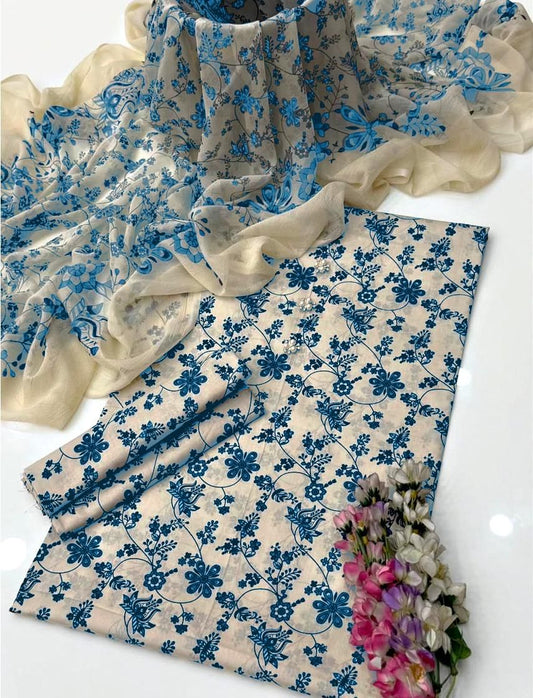Floral Melody Swiss Lawn Digital Printed