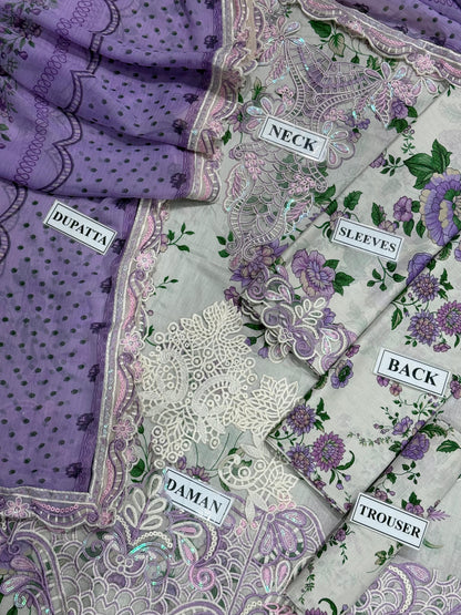 Nureh Embroidered Lawn 3pc Unstiched