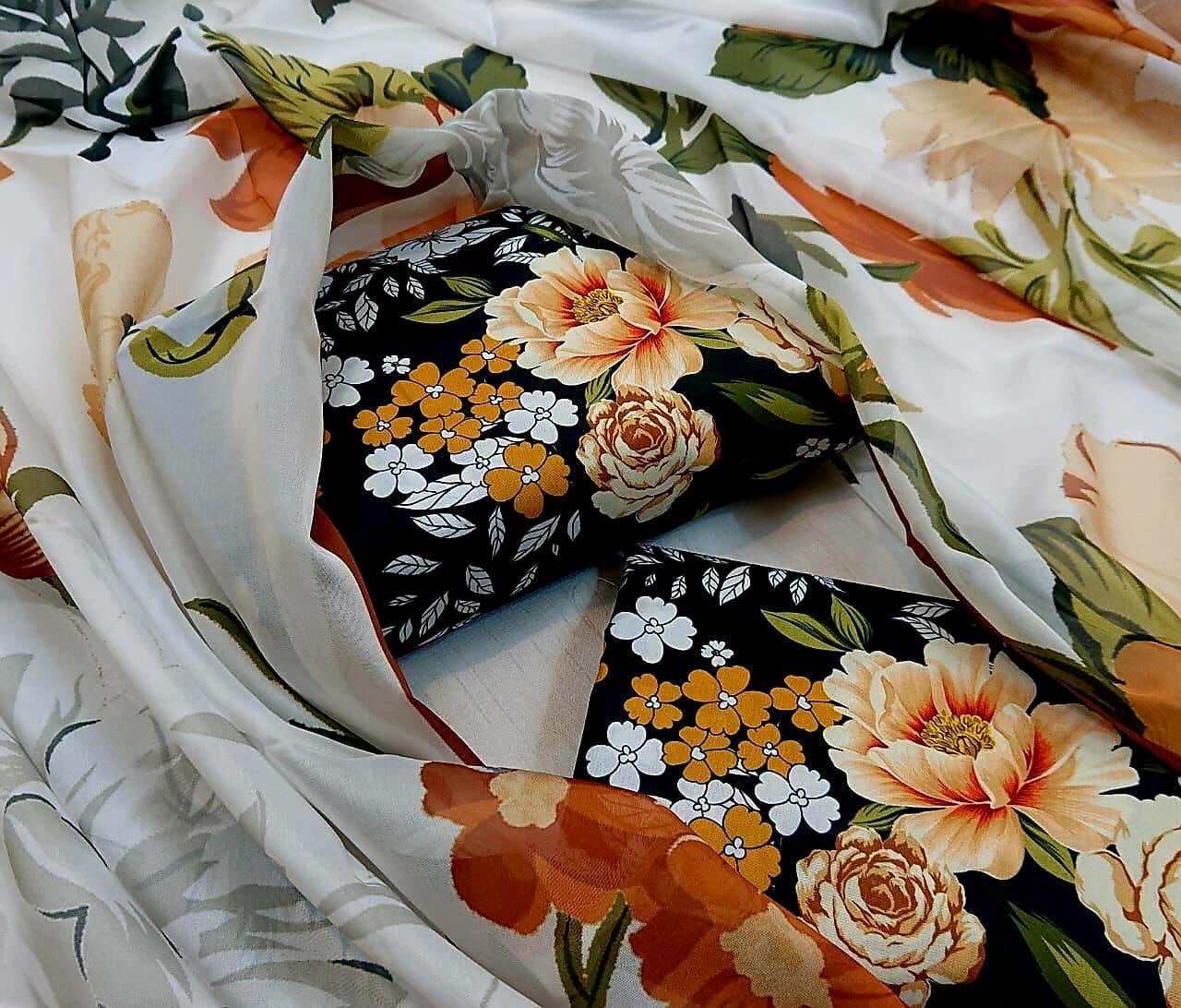 Floral Melody Swiss Lawn Digital Printed