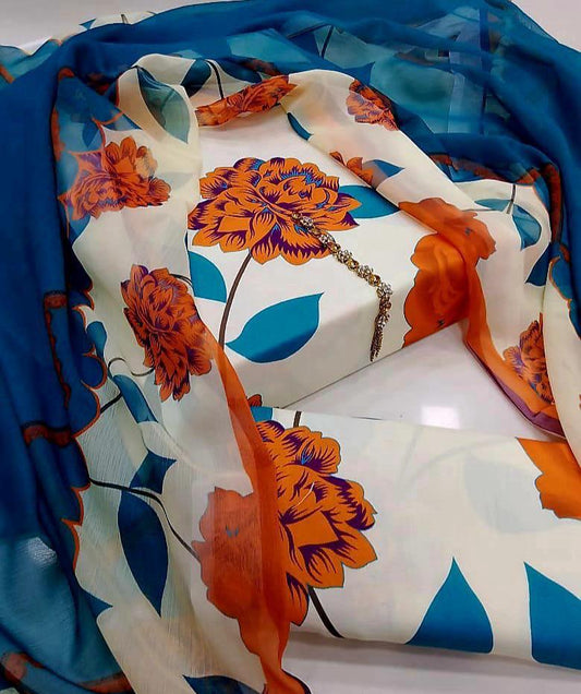 Floral Melody Swiss Lawn Digital Printed