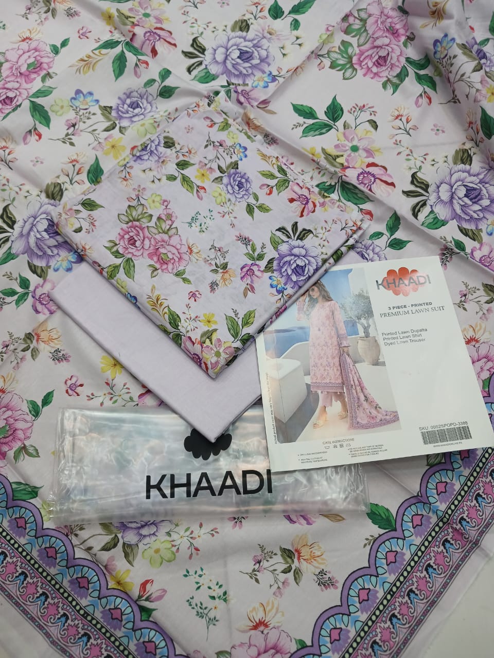Khaadi Lawn Digital Printed 3pc Unstiched