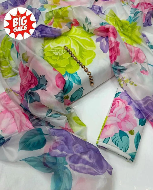 Floral Melody Swiss Lawn Digital Printed