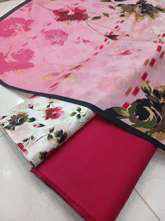 Al-Karam Lawn Digital Printed 3pc Unstiched