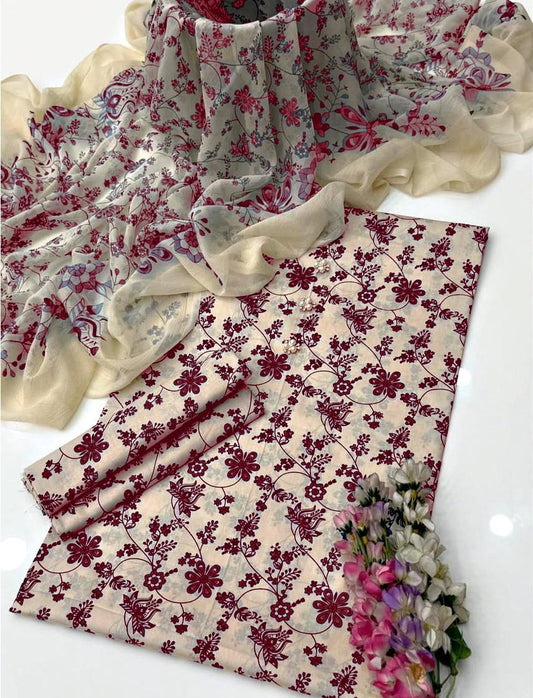 Floral Melody Swiss Lawn Digital Printed