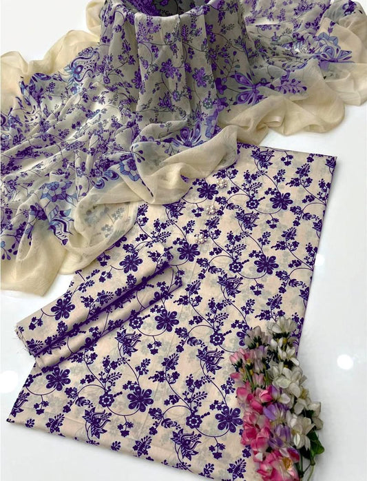 Floral Melody Swiss Lawn Digital Printed