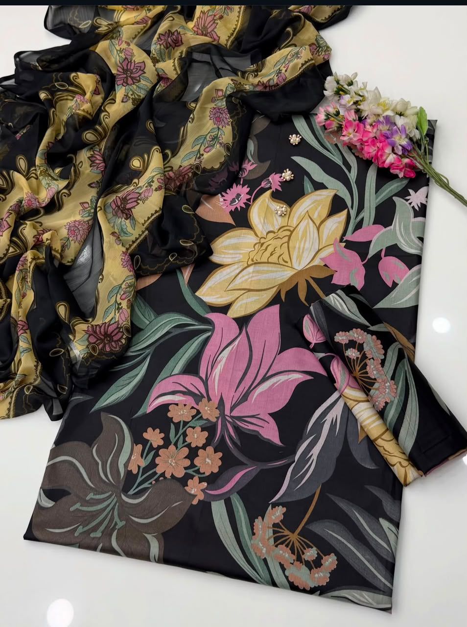 Floral Melody Swiss Lawn Digital Printed