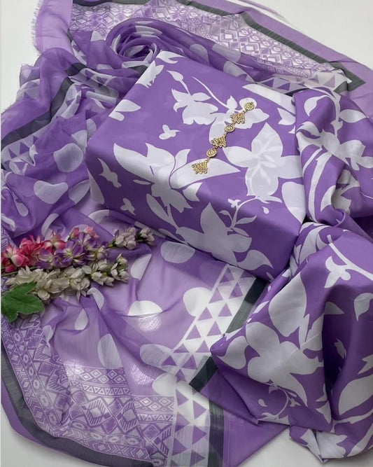 Floral Swiss Lawn Digital Printed